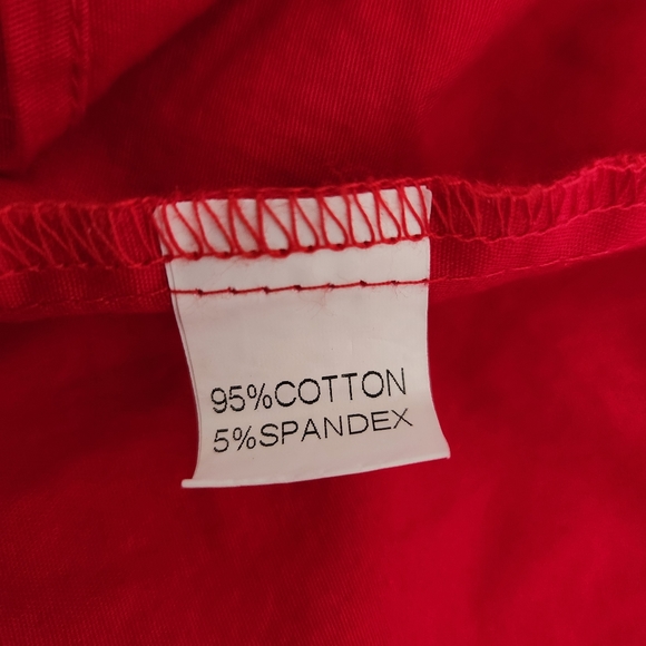 Red A-line Cotton Skirt - Picture 2 of 7